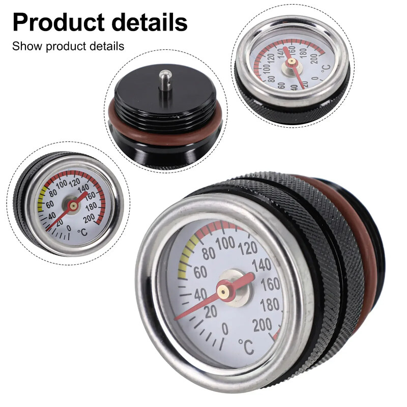 Capace rezervor de combustibil pentru motocicleteCu indicatori pentru indicatorul temperaturii uleiului Contor cadran M30 X 1,5 Accesorii pentru manometru negru/argintiu