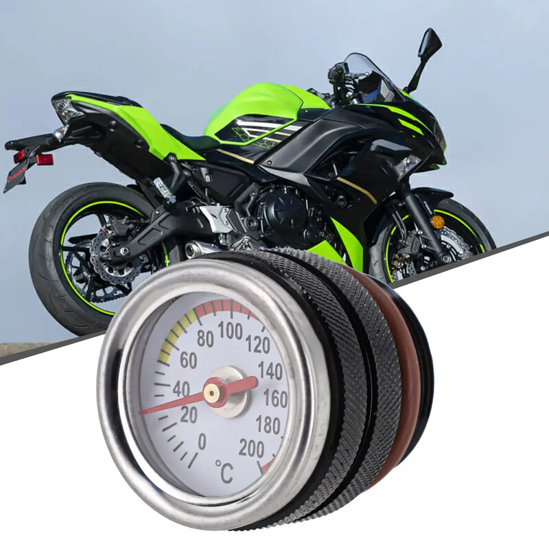 Capace rezervor de combustibil pentru motocicleteCu indicatori pentru indicatorul temperaturii uleiului Contor cadran M30 X 1,5 Accesorii pentru manometru negru/argintiu