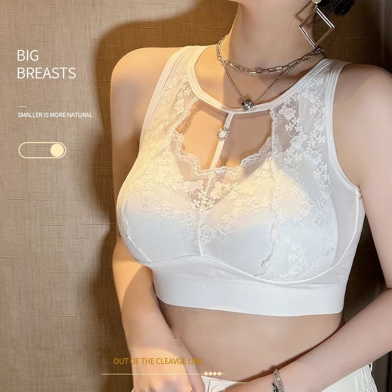 Seksi šuplje čipkano donje rublje Lateks jastučić za prsa bez čeličnog prstena za skupljanje Anti Beauty grudnjak omotan na leđima