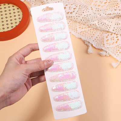 10 bucăți/lot cleme de păr de iepure cu flori cu sclipici pentru fete drăguțe BB agrafe de păr lucrate manual Barrette accesorii de păr la modă pentru copii