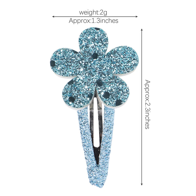 10 bucăți/lot cleme de păr de iepure cu flori cu sclipici pentru fete drăguțe BB agrafe de păr lucrate manual Barrette accesorii de păr la modă pentru copii