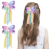 ncmama 2 bucăți agrafe de păr cu unicorn drăguț pentru agrafe de păr cu unicorn din desene animate pentru fetițe, panglică de tip boutique, barete crete, accesorii de păr pentru copii