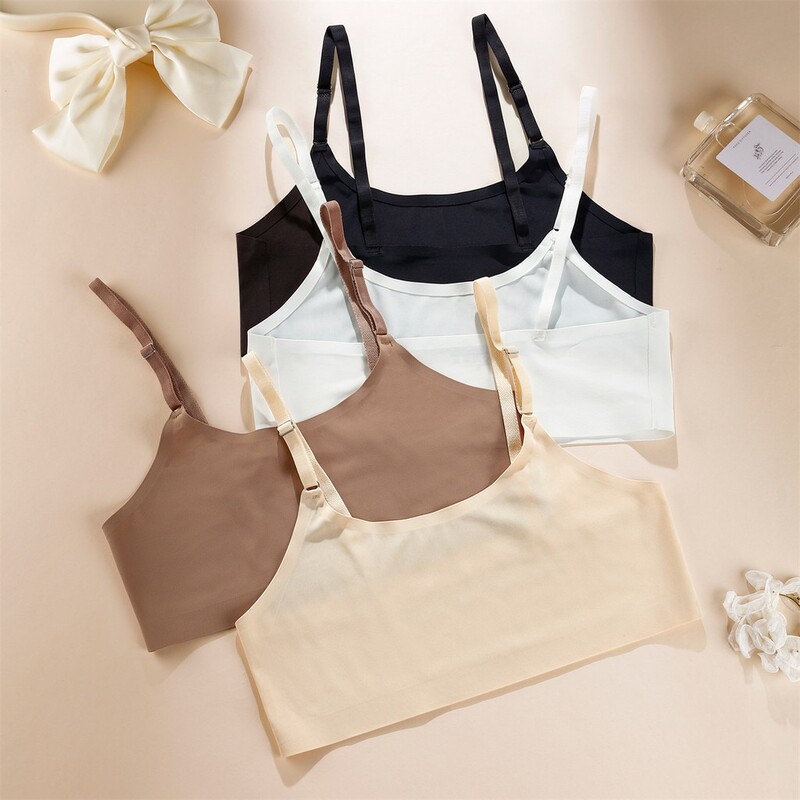 ZXYOUPING Bešavni grudnjak od ledene svile Beauty Back Sportski joga grudnjak Top bez podloge za prsa Bežični grudnjak Donje rublje veće veličine