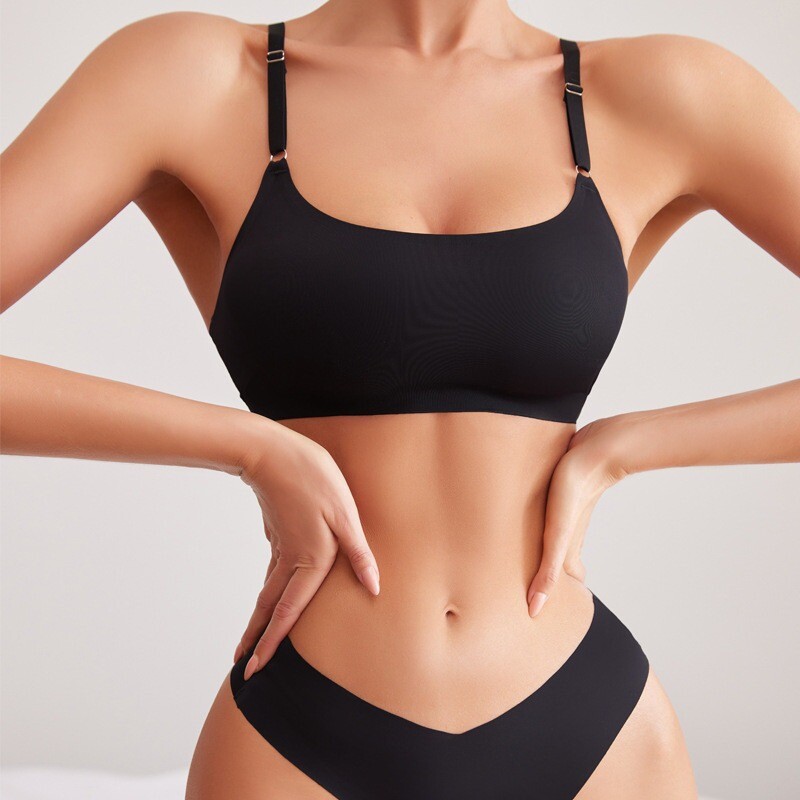 ZXYOUPING Bešavni grudnjak od ledene svile Beauty Back Sportski joga grudnjak Top bez podloge za prsa Bežični grudnjak Donje rublje veće veličine