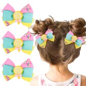 ncmama 2/1 bucăți noi acadele acadele agrafe de păr drăguț bomboane ac de păr pentru copii mici panglică solidă bowknote barete accesorii de păr fete