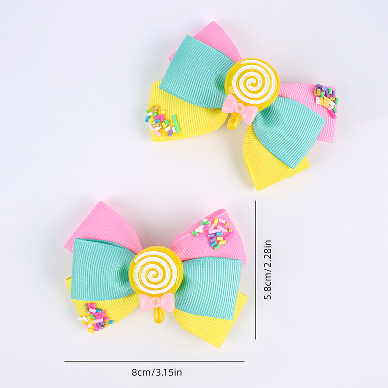 ncmama 2/1 bucăți noi acadele acadele agrafe de păr drăguț bomboane ac de păr pentru copii mici panglică solidă bowknote barete accesorii de păr fete