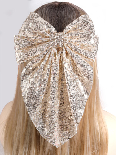 ncmama Velike mašne Šljokice Kosa za kosu za žene Modne djevojke Ručno izrađene ukosnice s mašnama Ženska ukosnica Pokrivala za kosu Dodaci za kosu