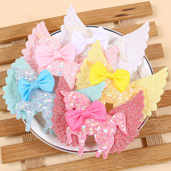 5 τμχ Cute Star Wing Sequin Unicorn Hairpins Barrettes Clips Unicorn Hair Clips for girls Παιδικά Παιδικά αξεσουάρ μαλλιών