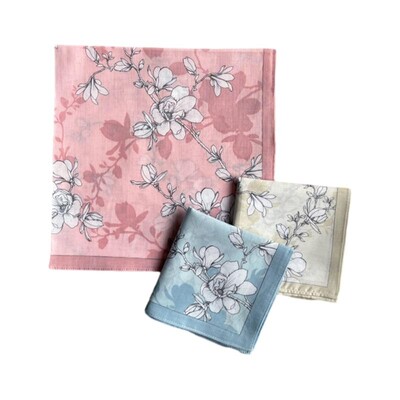 1PC Женски носни кърпички с щампа за момичета Цветни носни кърпички с джобни флорални мотиви Квадратни носни кърпички с хиджаб 45x45 см Случайна доставка