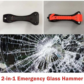 1/2PCS Survival Safety Hammer Κάμπινγκ Οδηγώντας Κόφτης ζώνης ασφαλείας αυτοκινήτου 2-σε-1 Παράθυρο σπάσιμο έκτακτης ανάγκης Glass Punch Life Rescue Tools