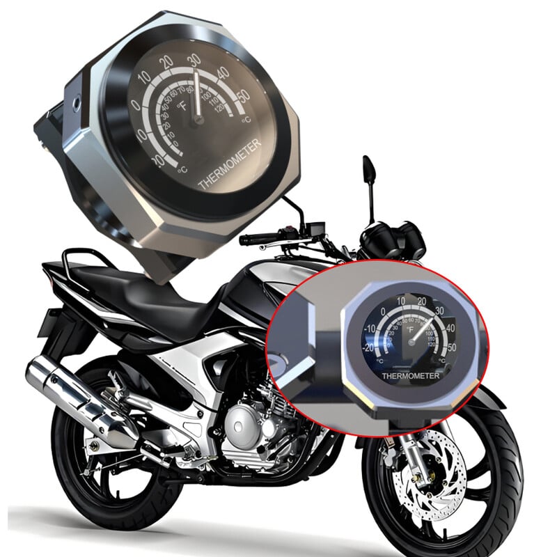 22-28mm Motocicletă Rezistent la apă Afișaj Temperatură Ghidon Cadran Termometru Aliaj de aluminiu pentru Yamaha Kawasaki Honda Suzuki