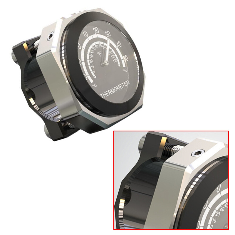 22-28mm Motocicletă Rezistent la apă Afișaj Temperatură Ghidon Cadran Termometru Aliaj de aluminiu pentru Yamaha Kawasaki Honda Suzuki