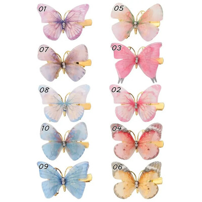 6/10 tk Värvilised liblikas juuksenõelad tüdrukutele juukseklambrid, naiste armsad juuksekaunistused, vikerkaarekujulised peakatted, moed juukseaksessuaarid