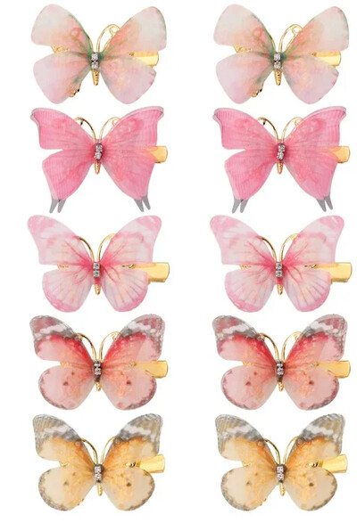 6/10 tk Värvilised liblikas juuksenõelad tüdrukutele juukseklambrid, naiste armsad juuksekaunistused, vikerkaarekujulised peakatted, moed juukseaksessuaarid