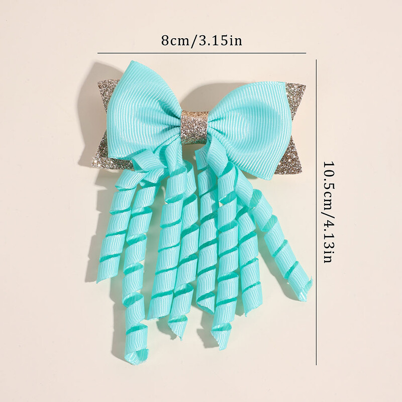 2 bucăți agrafe de păr cu fundă cu panglică solidă roz, cu sclipici, majorete, agrafe pentru copii, accesorii pentru cap pentru fete, instrument de coafare a părului