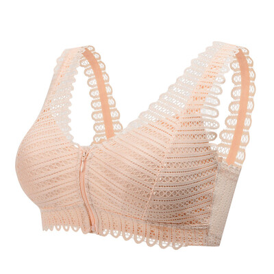 Mastectomiás melltartó teljes fűzővel, nagy, nyitott zsebekkel szilikon mellprotézis betétekkel elülső cipzárral