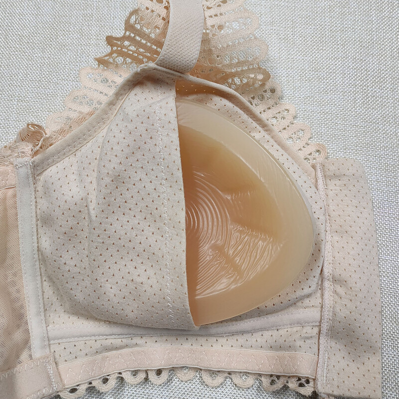 Mastectomiás melltartó teljes fűzővel, nagy, nyitott zsebekkel szilikon mellprotézis betétekkel elülső cipzárral