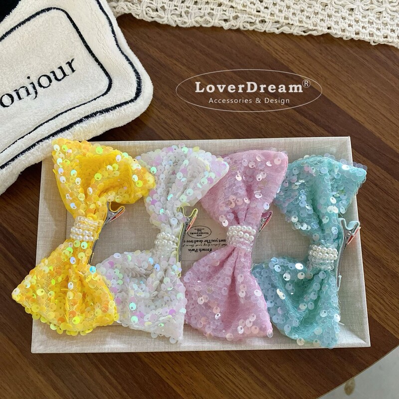 Agrafă de păr cu sclipici prințesă sirenă pentru fete 