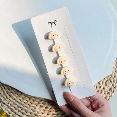 5 kom/set slatke ružičaste mini mašne kopče za djevojčice ljupke ukosnice u obliku srca crtani cvijet ručno rađena pokrivala za glavu dječji dodaci za kosu