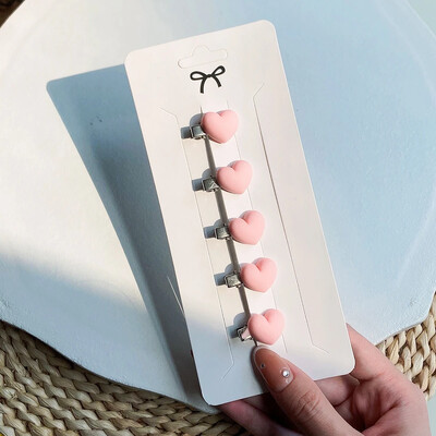 5 kom/set slatke ružičaste mini mašne kopče za djevojčice ljupke ukosnice u obliku srca crtani cvijet ručno rađena pokrivala za glavu dječji dodaci za kosu