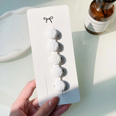 5 kom/set slatke ružičaste mini mašne kopče za djevojčice ljupke ukosnice u obliku srca crtani cvijet ručno rađena pokrivala za glavu dječji dodaci za kosu