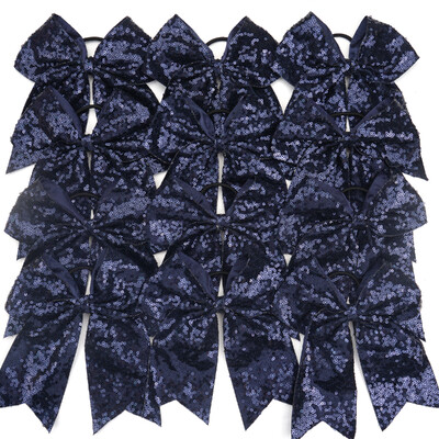 12 funde de 7,5 inchi cu paiete strălucitoare și strălucitoare pentru copii, fete, funde mari pentru majorete, suport pentru coadă de cal, cravate elastice pentru păr