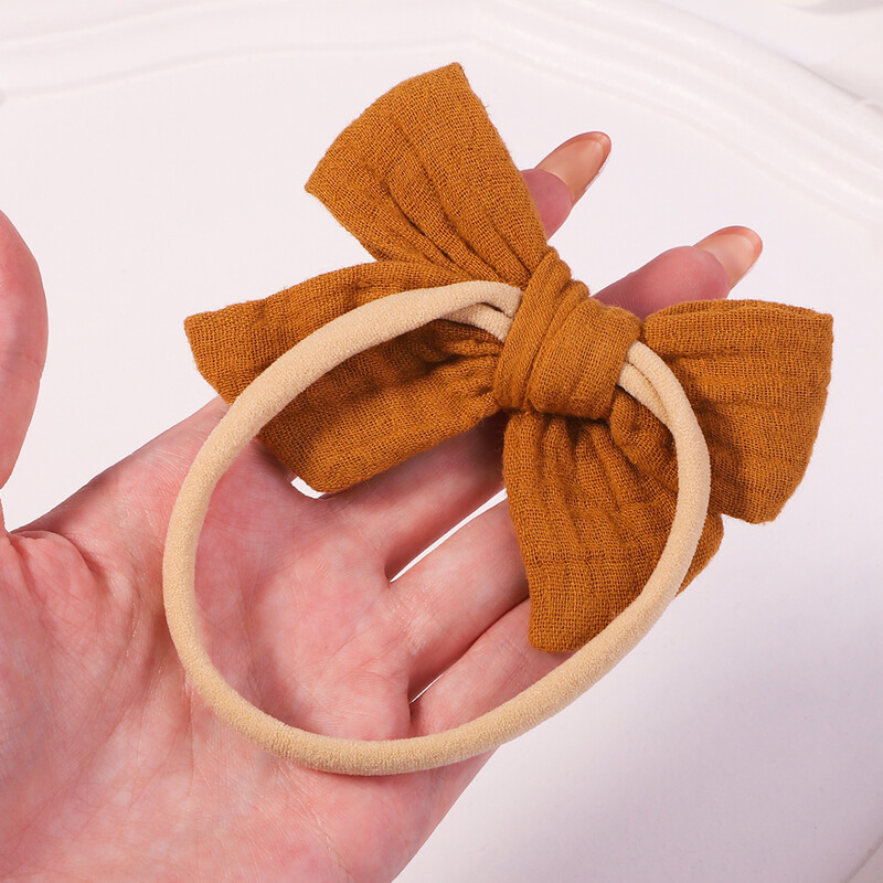 5 bucăți/set de primăvară nou-născuți pentru copii, fundite din bumbac, bandă elastică din nailon, pentru fetițe, copii, accesorii drăguțe pentru păr