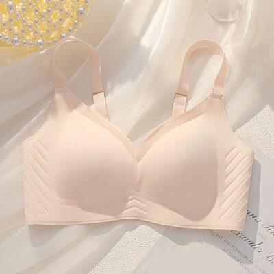 Sutiene fără cusături pentru femei, fără cusături, cu acoperire completă, curea reglabilă, elastic, subrat, netezitor, ușor căptușit, sutien respirabil