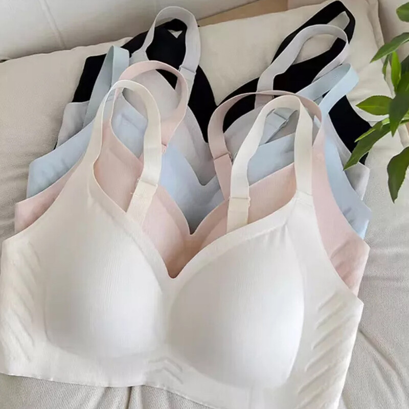 Sutiene fără cusături pentru femei, fără cusături, cu acoperire completă, curea reglabilă, elastic, subrat, netezitor, ușor căptușit, sutien respirabil