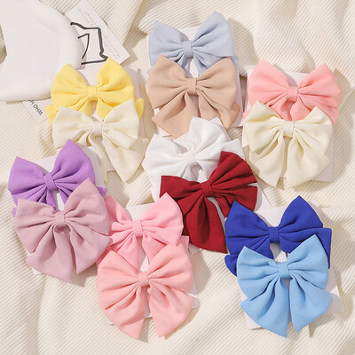 2gab/komplekts 4,5" Cheer Bow matu sprādze meitenei Lovely Grosgrain Ribbon Hairgripes Bērnu Delikāts Bowknot Matu Spraudīšu Galvassegu komplekts