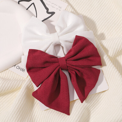 2 buc/set 4,5" clemă de păr cu fundă pentru fată minunată panglică grosgrain cleme de păr pentru copii, ace de păr delicate cu fundă, set de căciuli