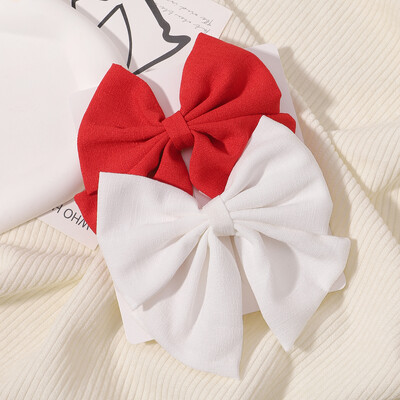 2 buc/set 4,5" clemă de păr cu fundă pentru fată minunată panglică grosgrain cleme de păr pentru copii, ace de păr delicate cu fundă, set de căciuli