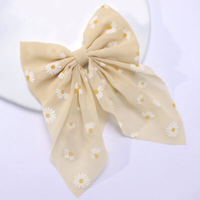 1 buc. Agrafe de păr cu fundă din plasă cu flori de margarete pentru fete Accesorii de păr pentru copii Accesorii de păr pentru copii Agrafă de păr