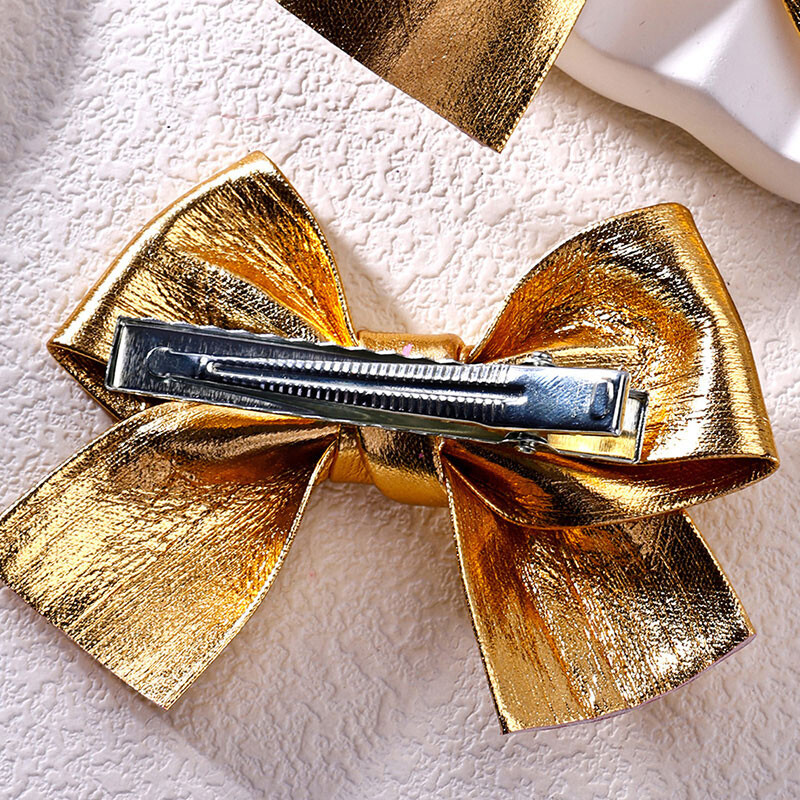 2kom Vintage zlatne svjetlucave mašne kopče za djevojčice Slatke dječje ukosnice Ručno izrađene ukosnice Pokrivala za glavu Dječji dodaci za kosu
