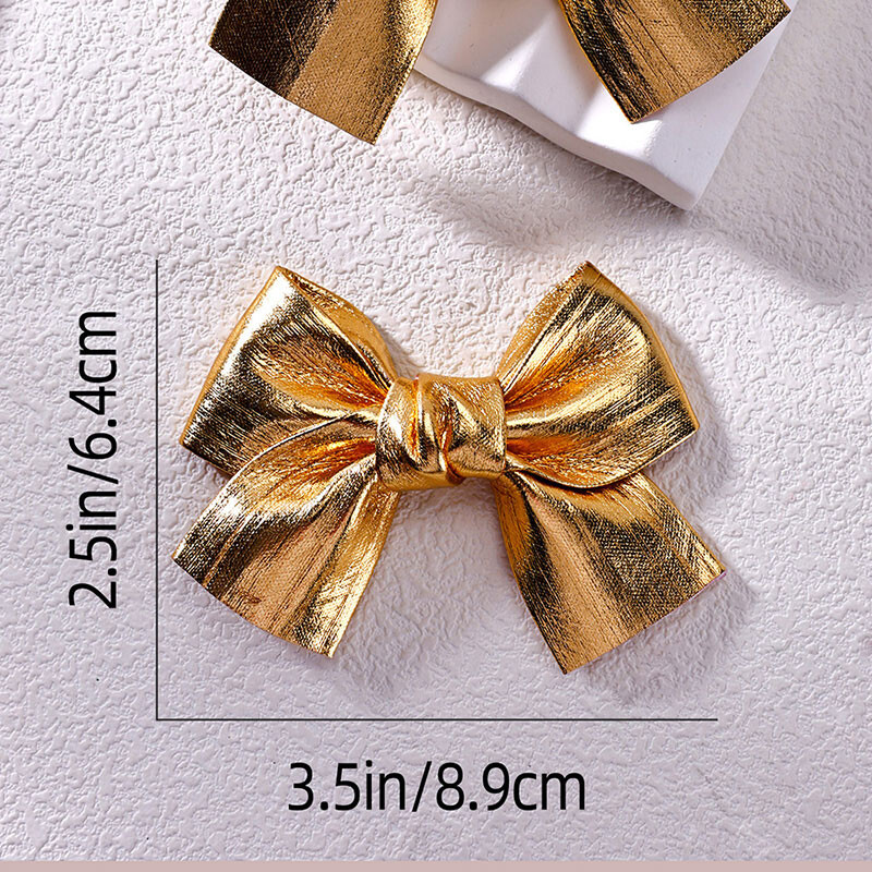 2kom Vintage zlatne svjetlucave mašne kopče za djevojčice Slatke dječje ukosnice Ručno izrađene ukosnice Pokrivala za glavu Dječji dodaci za kosu