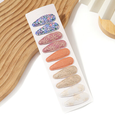 10kom dječje ukosnice za kosu sa svježim printom od legure pamuka Set kopči za kosu karirane tkanine BB ukosnice za malu djecu Hairgripe Pokrivala za kosu Dodaci za kosu