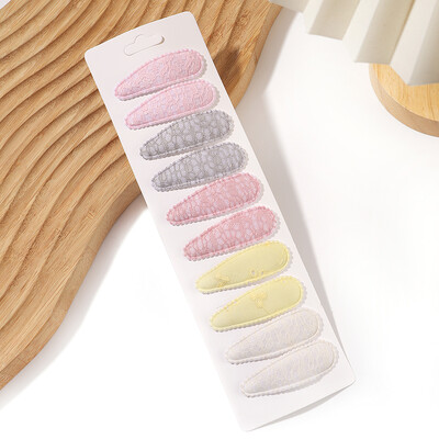 10kom dječje ukosnice za kosu sa svježim printom od legure pamuka Set kopči za kosu karirane tkanine BB ukosnice za malu djecu Hairgripe Pokrivala za kosu Dodaci za kosu