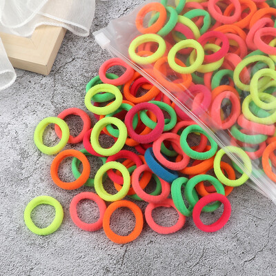Didmeninė prekyba 30/50/100 vnt/partija Spalvingos plaukų juostelės Vaikams Besiūliai plaukų kaklaraiščiai Elastinė guminė juostelė Mergaitėms Sweet Scrunchies Priedai