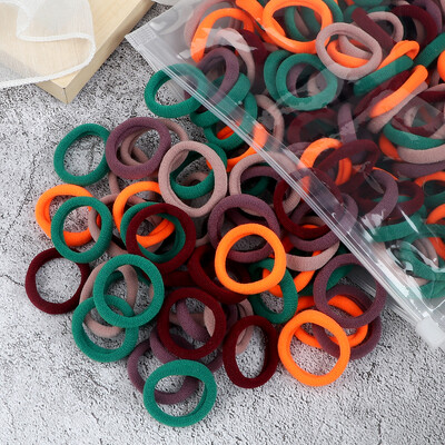 Didmeninė prekyba 30/50/100 vnt/partija Spalvingos plaukų juostelės Vaikams Besiūliai plaukų kaklaraiščiai Elastinė guminė juostelė Mergaitėms Sweet Scrunchies Priedai