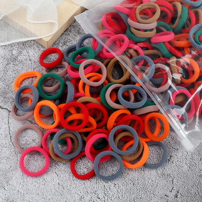 Didmeninė prekyba 30/50/100 vnt/partija Spalvingos plaukų juostelės Vaikams Besiūliai plaukų kaklaraiščiai Elastinė guminė juostelė Mergaitėms Sweet Scrunchies Priedai