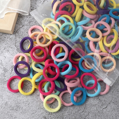 Didmeninė prekyba 30/50/100 vnt/partija Spalvingos plaukų juostelės Vaikams Besiūliai plaukų kaklaraiščiai Elastinė guminė juostelė Mergaitėms Sweet Scrunchies Priedai