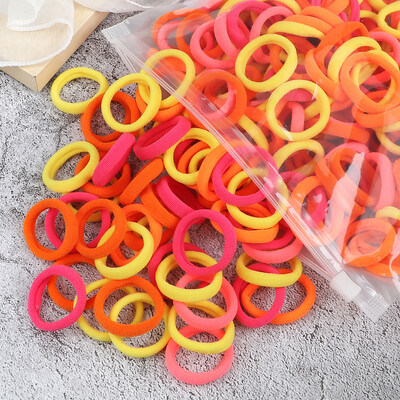 Didmeninė prekyba 30/50/100 vnt/partija Spalvingos plaukų juostelės Vaikams Besiūliai plaukų kaklaraiščiai Elastinė guminė juostelė Mergaitėms Sweet Scrunchies Priedai