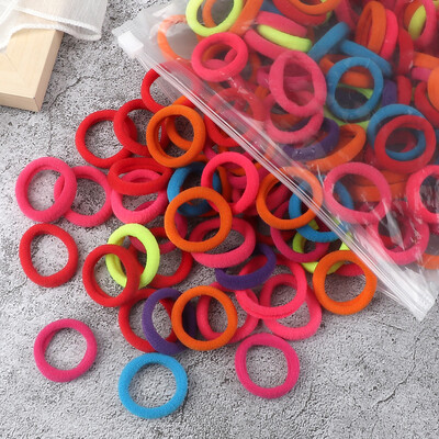 Didmeninė prekyba 30/50/100 vnt/partija Spalvingos plaukų juostelės Vaikams Besiūliai plaukų kaklaraiščiai Elastinė guminė juostelė Mergaitėms Sweet Scrunchies Priedai