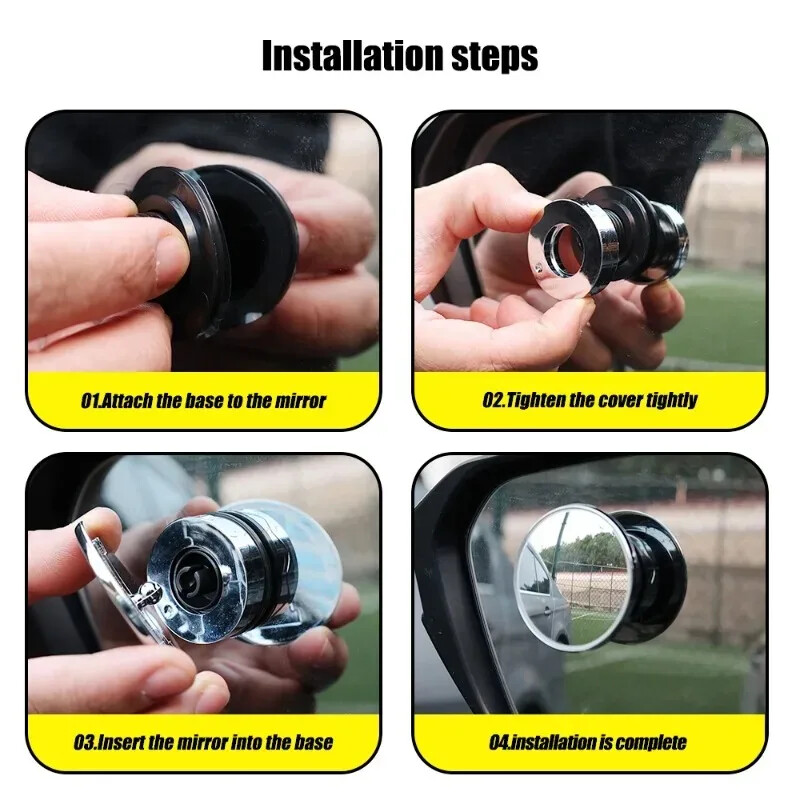 Ogledalo za mrtvi kut automobila od 360 stupnjeva, širokokutno podesivo malo okruglo zrcalo, pomoćno konveksno retrovizor za vožnju unatrag