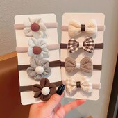 8/12 kom. Elastične gumice za kosu s cvijetom za djevojčice Slatke leptir mašne Gumene trake za kosu, držač za konjski rep, Dječji dodaci za kosu