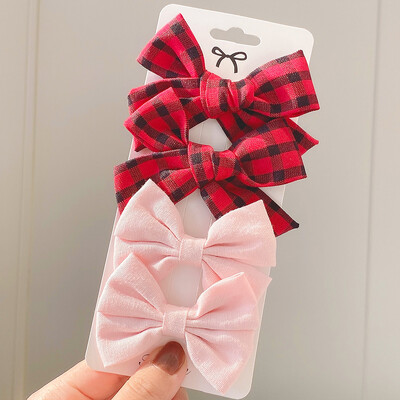 4 bucăți/set agrafă de păr de tricotat cu leopard Agrafe de păr cu fundă drăguț Agrafe de păr lucrate manual Barrette pentru fete Accesorii de păr pentru copii