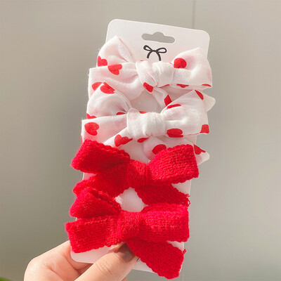 4 bucăți/set agrafă de păr de tricotat cu leopard Agrafe de păr cu fundă drăguț Agrafe de păr lucrate manual Barrette pentru fete Accesorii de păr pentru copii