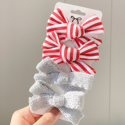 4 bucăți/set agrafă de păr de tricotat cu leopard Agrafe de păr cu fundă drăguț Agrafe de păr lucrate manual Barrette pentru fete Accesorii de păr pentru copii