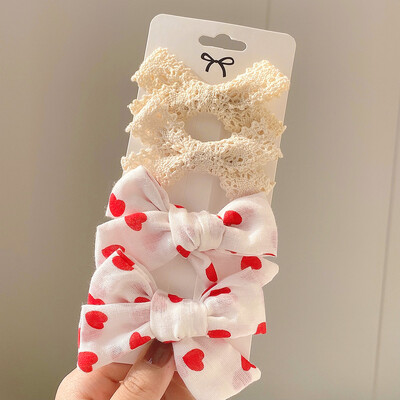 4 bucăți/set agrafă de păr de tricotat cu leopard Agrafe de păr cu fundă drăguț Agrafe de păr lucrate manual Barrette pentru fete Accesorii de păr pentru copii