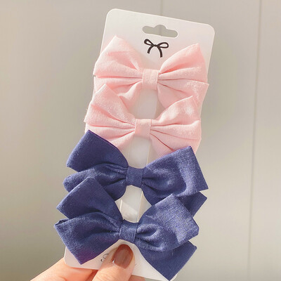 4 bucăți/set agrafă de păr de tricotat cu leopard Agrafe de păr cu fundă drăguț Agrafe de păr lucrate manual Barrette pentru fete Accesorii de păr pentru copii